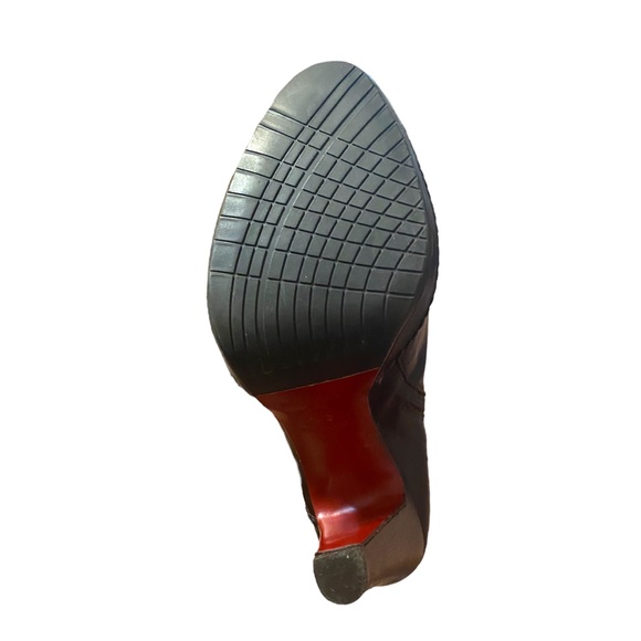 Charles David leather military platform knee high heeled boot, zip & lace up. 37 - Picture 15 of 16